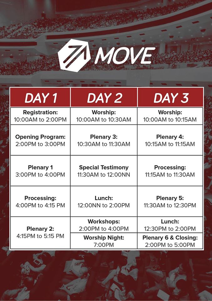 Move Youth Discipleship Conference Schedule