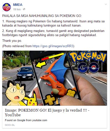 MMDA PSA Pokemon Go Image DAGeeks