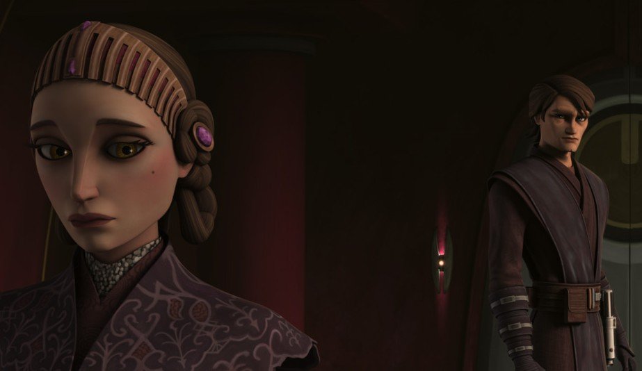 You can see the disintegrating relationship between the padme and anakin in the clone wars