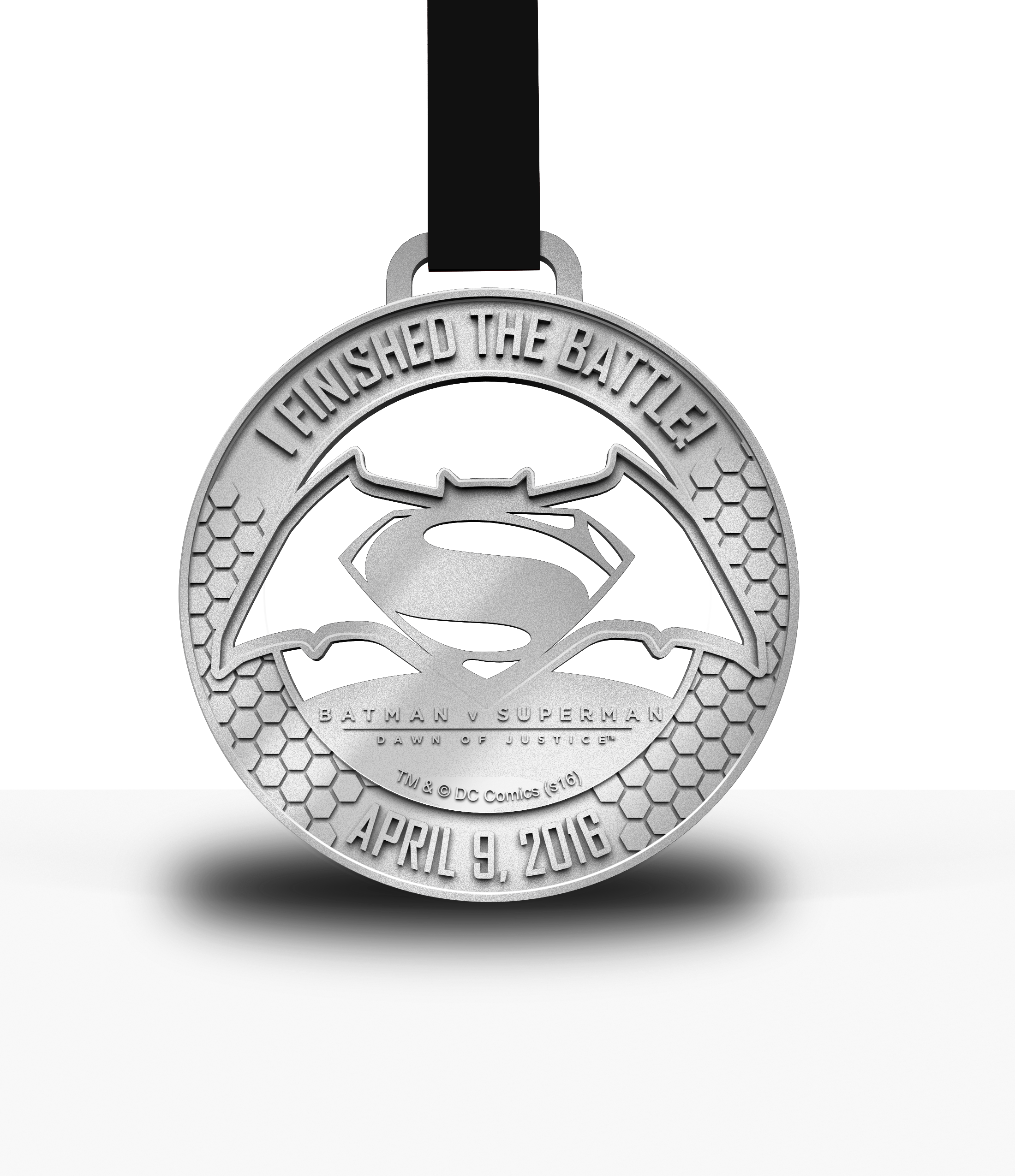 Batman v Superman Run This April finisher's medal