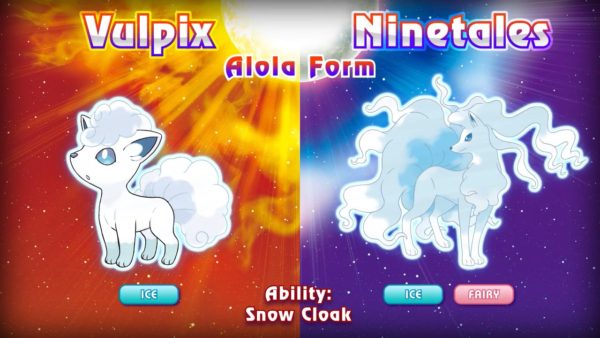 Vulpix Ninetails Alola Form with Snow Cloak Ability Image DAGeeks