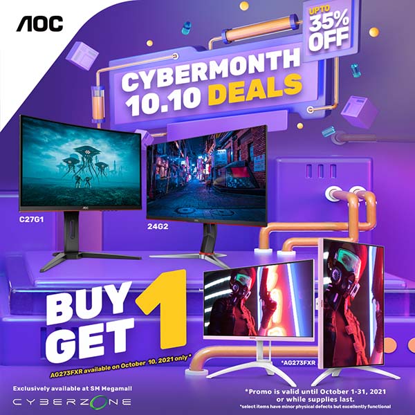 AOC Buy 1 Get 1 Cyber Month 2021 Gadget Sale Poster