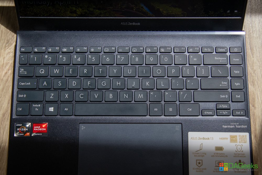 ASUS ZenBook 13 OLED Review - Keyboard Top