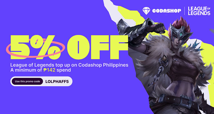 Get 5% Off from Codashop When You Purchase League of Legends Riot Points Through Their Service Header Image